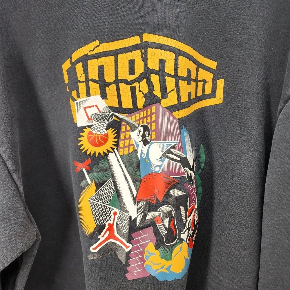 Jordan Brand‎ Crewneck Sweatshirt Mens XL Black Graphic Pullover DC9615-010 - Picture 4 of 10